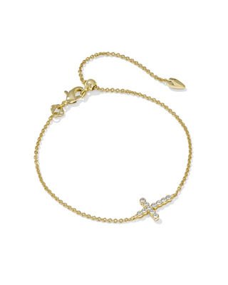 Kendra Scott Cross Crystal Bracelet Gold Metal