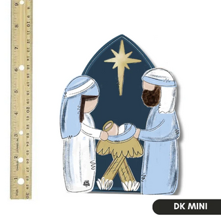 Dk Mini Blue & White Nativity