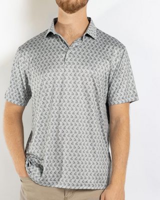 Men's Bulldog Performance Gray Polo Shirt