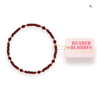 Beaded Blondes Eleanor Bracelet in Burgundy