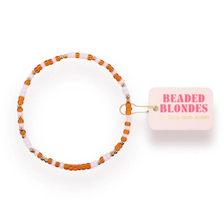 Beaded Blondes Burnt Orange and White Sprinkle Bracelet