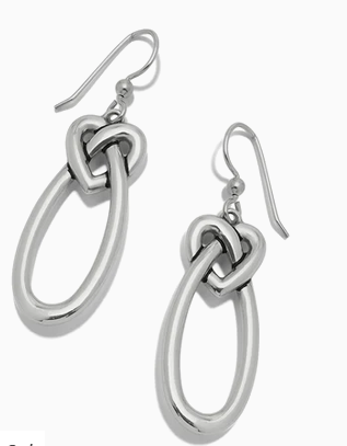 Brighton Interlok Linked Hearts Silver Earrings