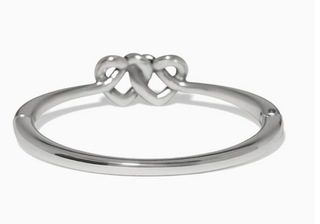 Brighton Interlok Linked Hearts Silver Hinged Bangle