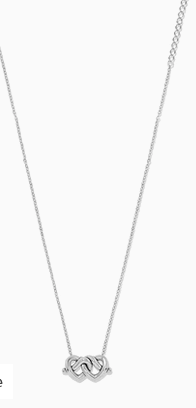 Brighton Interlok Linked Hearts Silver Necklace