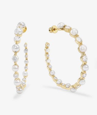 Melinda Maria She's an Icon Pearl Hoops 2"