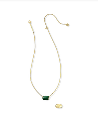 Kendra Scott Elisa Riveted Pndt Nck Gold Green Malachite
