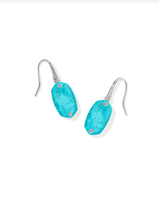 Kendra Scott Lee Riveted Drop Ear Rhod Variegated Turquoise