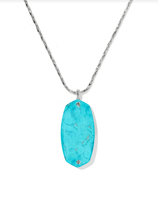 Kendra Scott Danielle Rvtd Lng Pndt Rhod Variegated Turq