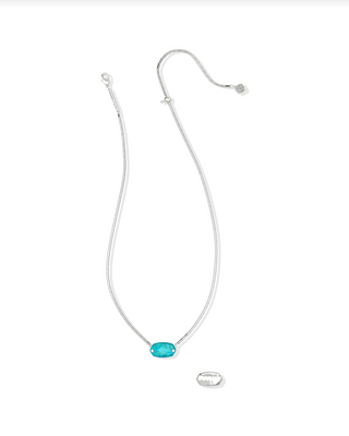 Kendra Scott Elisa Riveted Pndt Nck Rhod Variegated Turquoise
