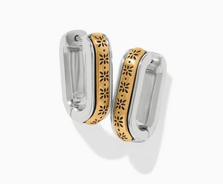 Brighton Mosaic Two Tone Hinged Hoop Earrings