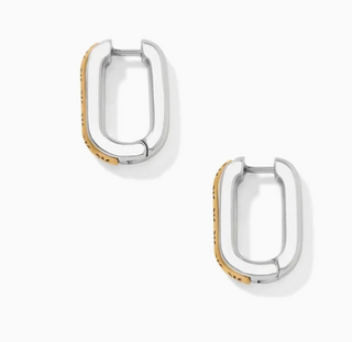 Brighton Mosaic Two Tone Hinged Hoop Earrings