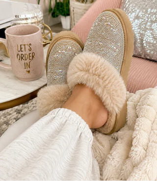 Corkys Let’s Order In Rhinestone Slide