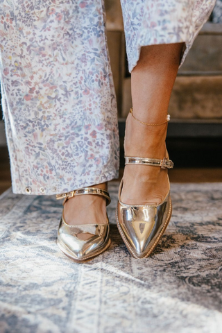 Corkys Sober Up Gold Metallic Heel