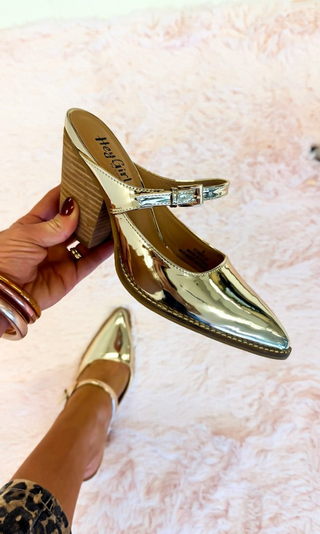 Corkys Sober Up Gold Metallic Heel