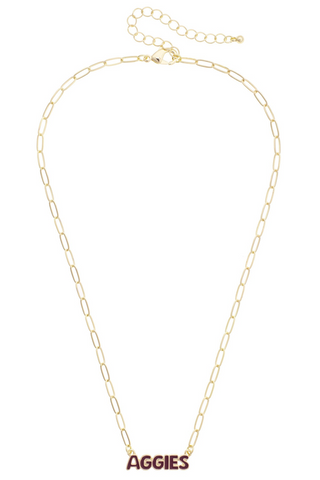 Texas A&M Aggies Puffy Nameplate Necklace