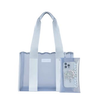 Casemate Medium Jelly Tote Carolina Blue Crochet Wave