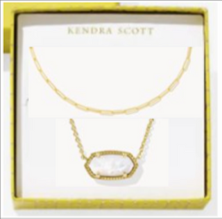 Kendra Scott Elisa Courtney Nck GST Gold Ivory MOP