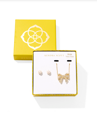Kendra Scott Krista Bow Ashton GST Gold/White
