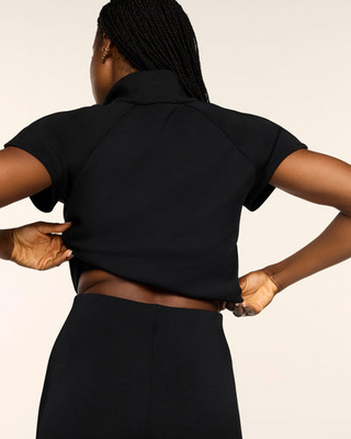 Spanx Pintuck Half Zip Jumpsuit