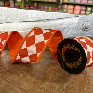 JME 2.5in x10yds Harlequin Splash Orange Ribbon