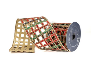 4in x 5yds Multi Plaid Window Ribbon