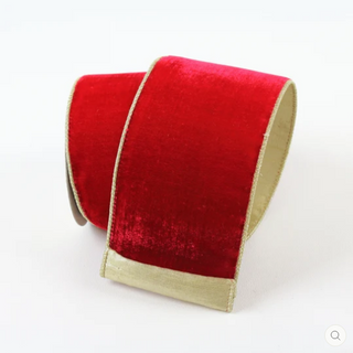 2.5in x 10yds Ruby Suede Velvet Ribbon