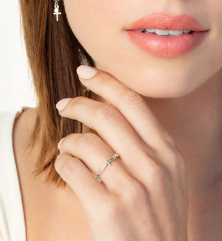Rizen Pave Chain Breaker Ring Silver