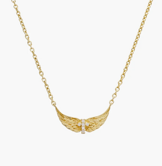Rizen Divine Wings Mini Cross Necklace Gold
