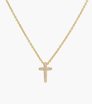 Rizen Dainty Luminous Cross Pave Necklace