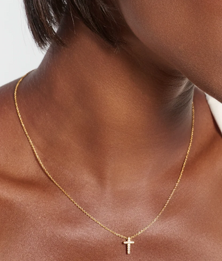 Rizen Dainty Luminous Cross Pave Necklace