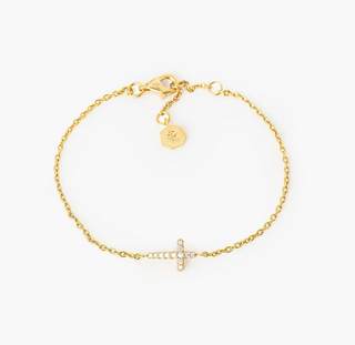 Rizen Luminous Cross Pave Bracelet Gold