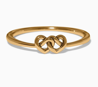 Brighton Interlok Linked Hearts Hinged Bangle Gold