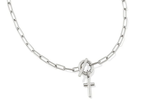 Kendra Scott Cross Link and Chain Silver Necklace