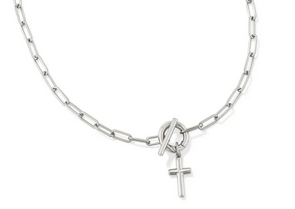 Kendra Scott Cross Link and Chain Silver Necklace