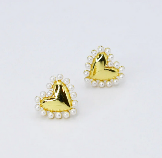 Treasure Jewels Cute Love Gold Earrings