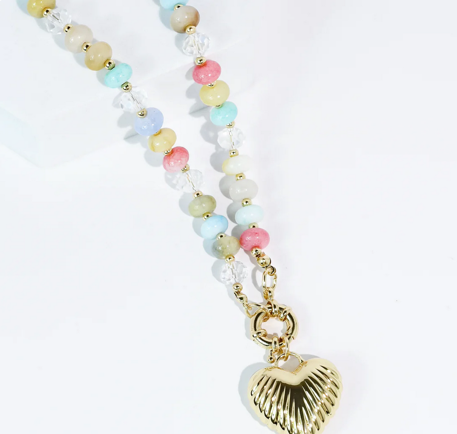 Treasure Jewels Multi Puff Heart Necklace