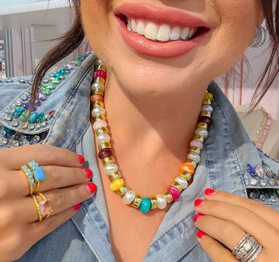 Treasure Jewels Joyful Gold Beaded Necklace