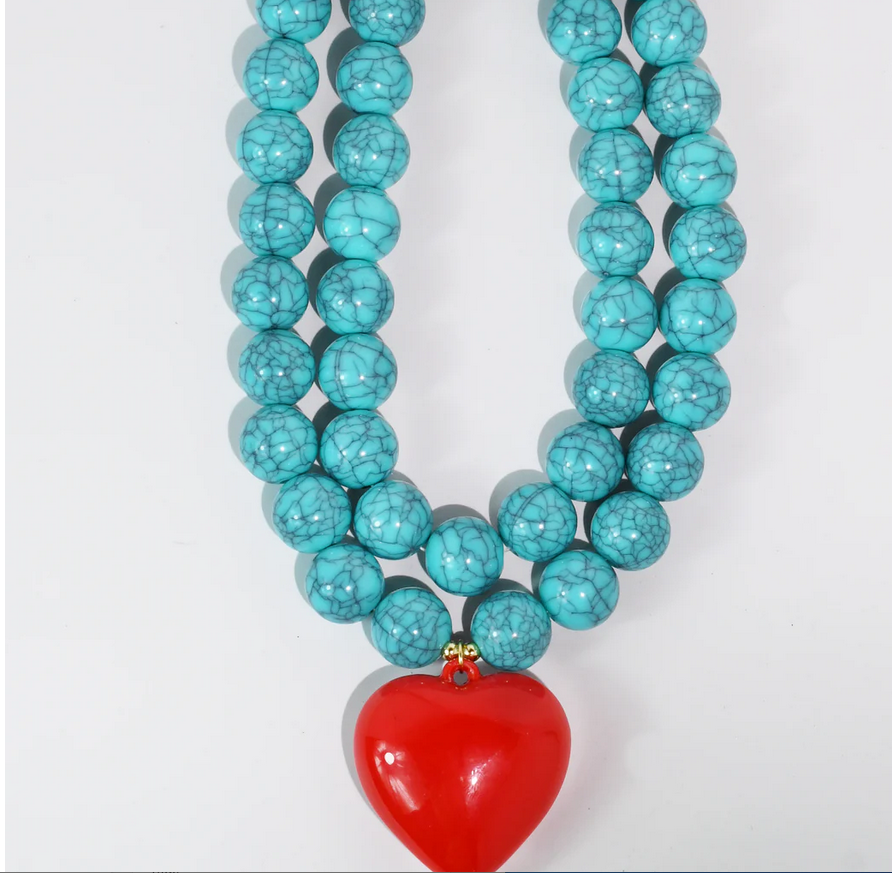 Treasure Jewels You Have My Heart Red Necklace