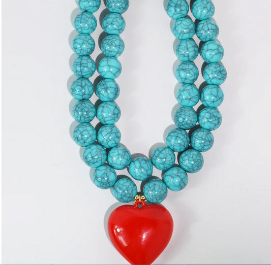 Treasure Jewels You Have My Heart Red Necklace