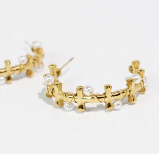 Treasure Jewels Golden Faith Hoop