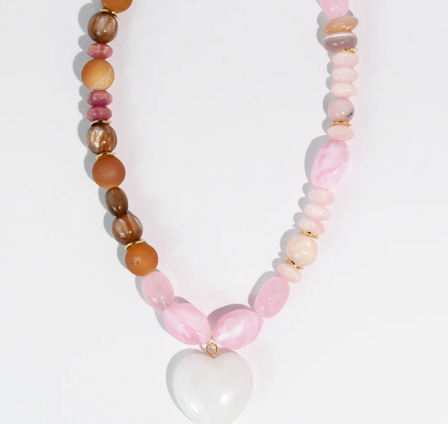 Treasure Jewels Babe Gemstone Heart Necklace