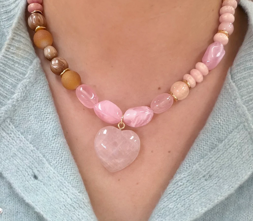 Treasure Jewels Babe Gemstone Heart Necklace