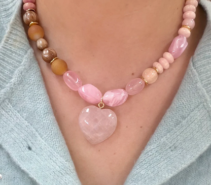 Treasure Jewels Babe Gemstone Heart Necklace