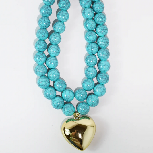 Treasure Jewels You Have My Heart Turquoise Necklace