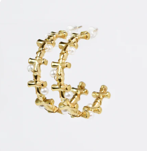 Treasure Jewels Golden Faith Hoop