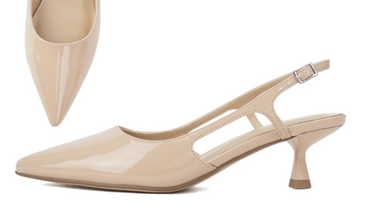 Bell Beige Patent Kitten Heel