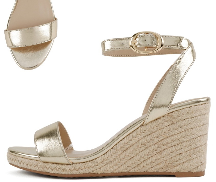 Julia Gold Metallic Wedge