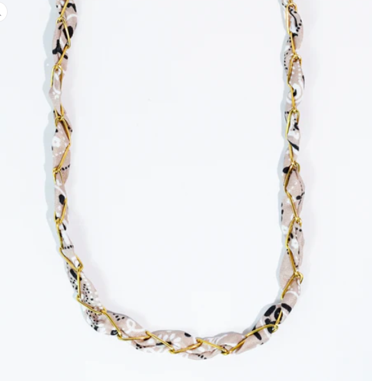 Treasure Jewels Bandana Twist Necklace Nude