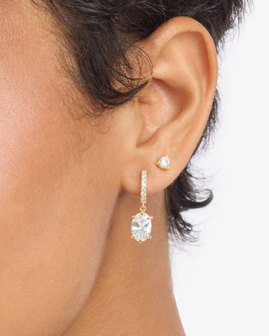Melinda Maria Shes On Point Gold Earrings