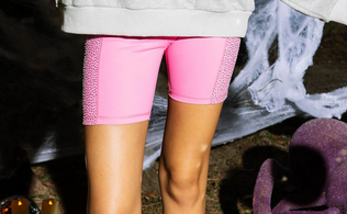 Queen of Sparkles Pink Rhinestone Biker Shorts
